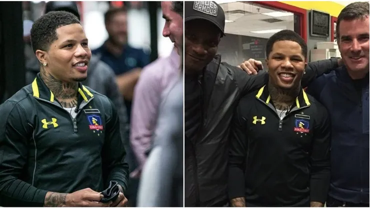 Gervonta Davis sorprendió con el polerón de Colo Colo en un evento por el Día de Acción de Gracias.