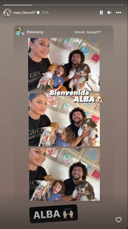 La bienvenida de Maximiliano Falcón a la nueva integrante de la familia.