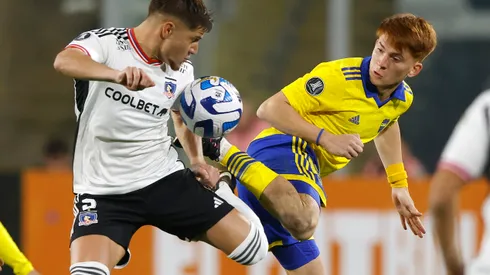 Valentín Barco jugando Copa Libertadores ante Colo Colo