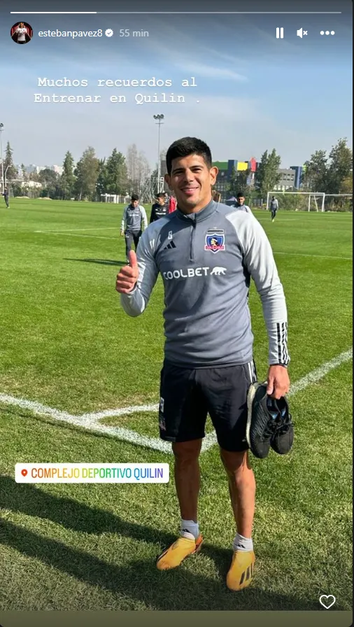 Mensaje de Esteban Pavez en Instagram.