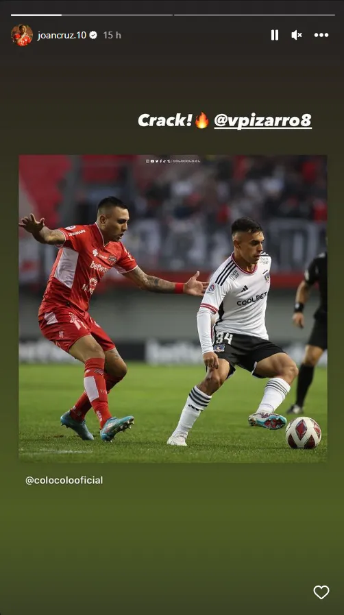 Mensaje de Joan Cruz a Vicente Pizarro.