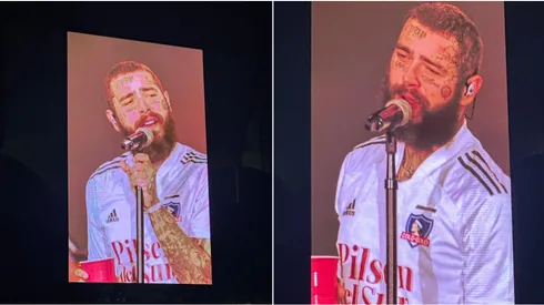 Post Malone con la camiseta de Colo Colo. Crédito: Twitter.