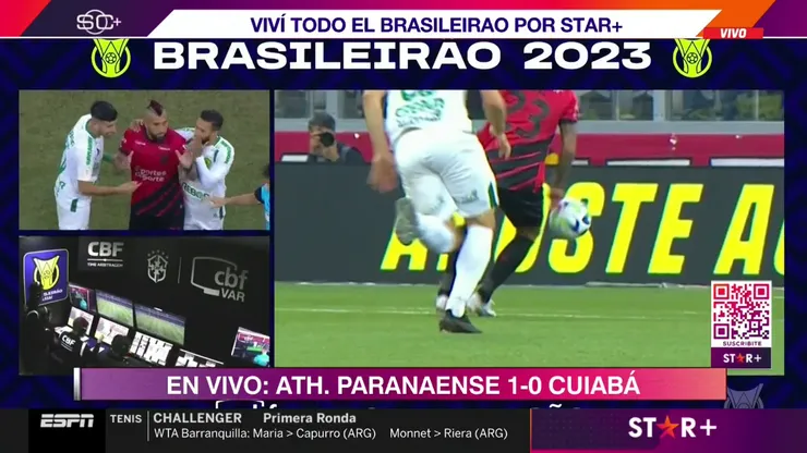 Le roban golazo a Vidal por mano fantasma en partido de Paranaense.