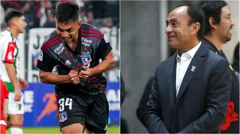 La felicidad de Jaime Pizarro por el gol del Vicho.