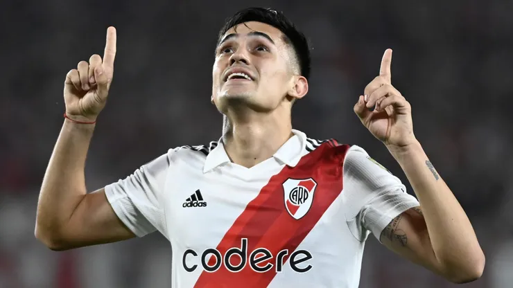 Pablo Solari y su noche mágica. Crédito: River Plate.