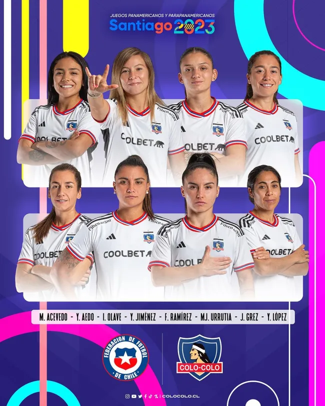Las jugadoras de Colo Colo presentes en Chile para Santiago 2023.
