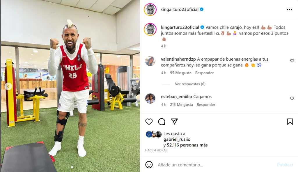 La arenga de Vidal para Chile previo al duelo ante Perú | Foto: Pantallazo