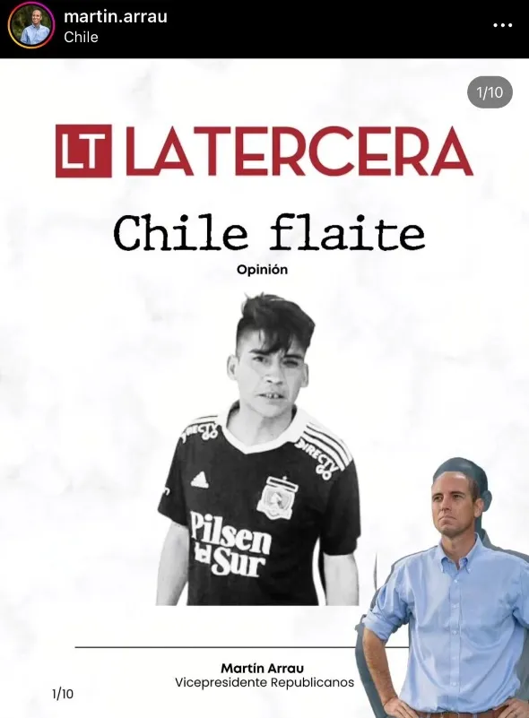 Portada del artículo “Chile Flaite” de Martín Arrau | Foto: Instagram