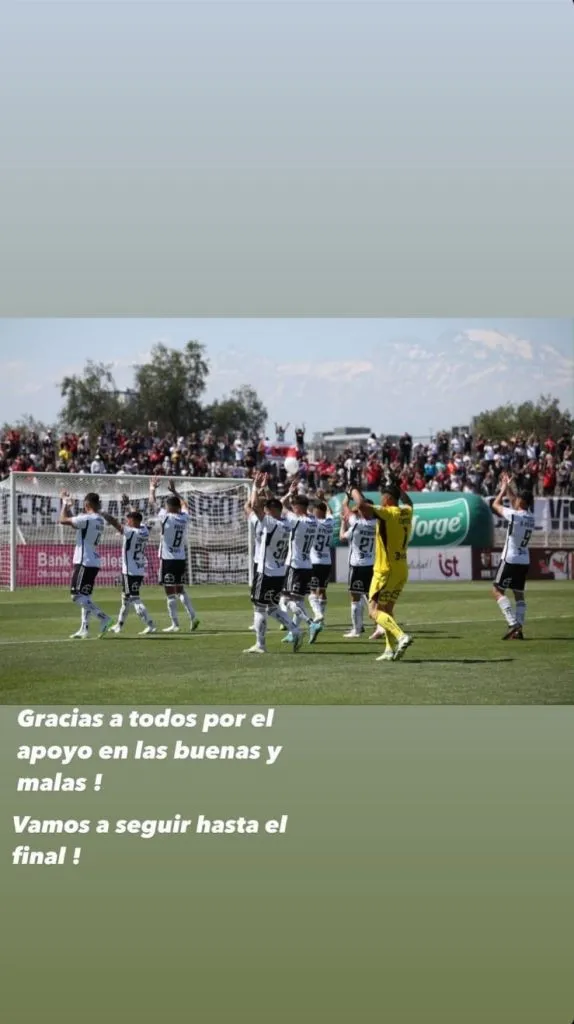 Leonardo Gil y un mensaje para los hinchas de Colo Colo | Foto: Pantallazo historias de Leonardo Gil