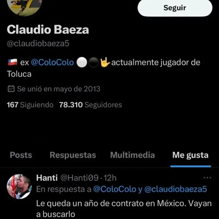El like de Claudio Baeza que encendió las redes | Foto: X Claudio Baeza.