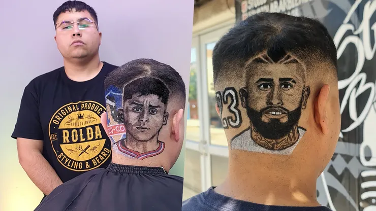 Francisco Gallegos, el barbero que diseña a jugadores en el cabello.