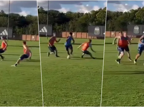 Video: Solari bailó a dos compañeros en golazo con la Selección Argentina