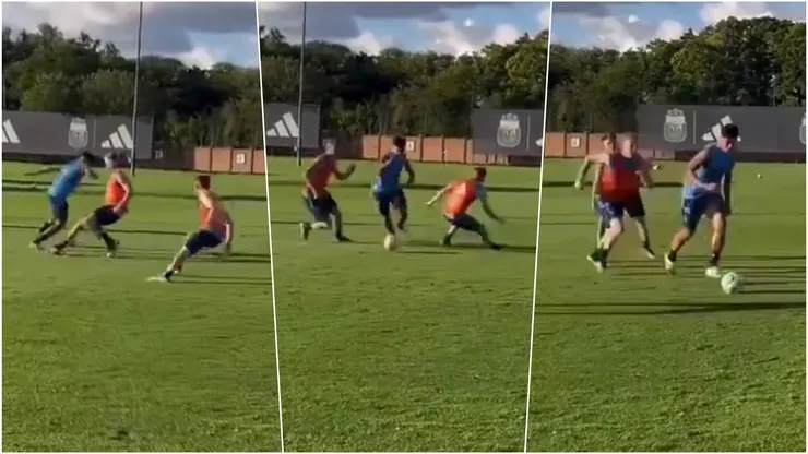 Video: Solari bailó a dos compañeros en golazo con la Selección Argentina.