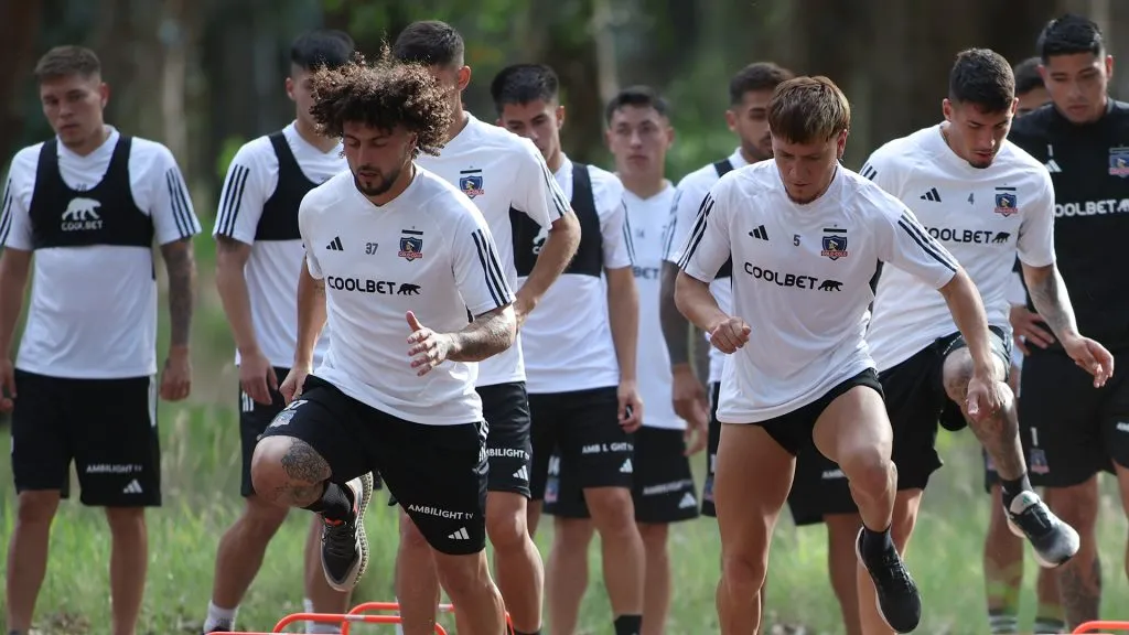 Maxi Falcón y sus compañeros realizando los trabajos de la pretemporada