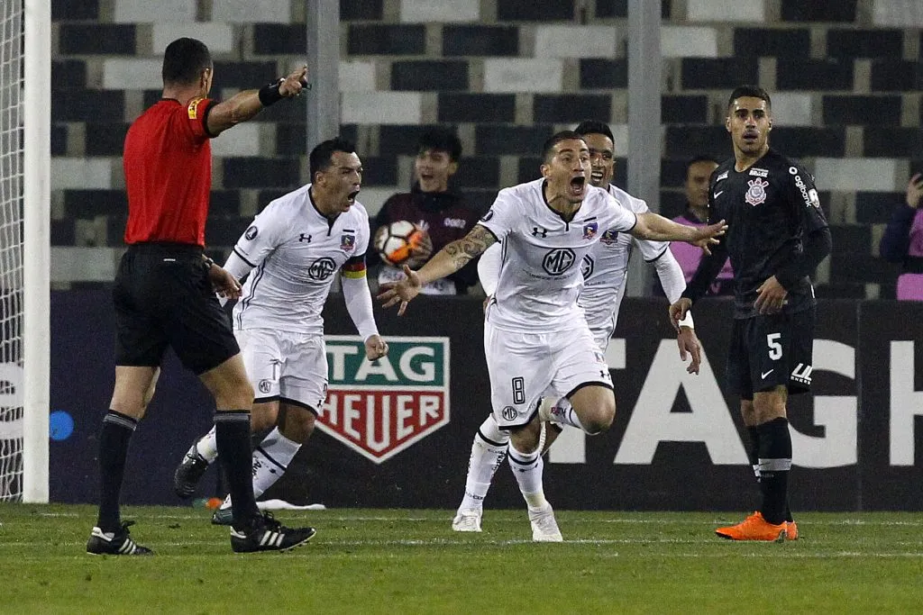 Carlos Carmona tras su gol ante Corinthians en 2028 | Foto: Photosport