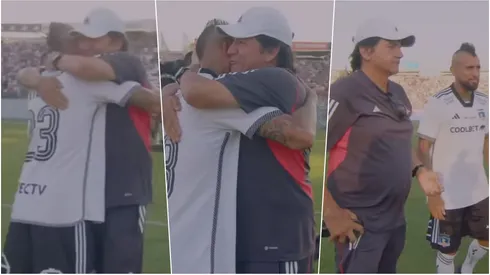 El emocionante reencuentro de Vidal con González en bienvenida a Colo Colo.
