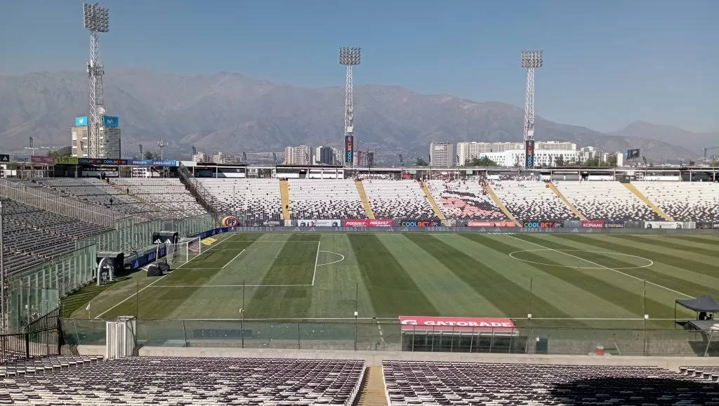 La cancha del Estadio Monumental para Colo Colo vs Everton