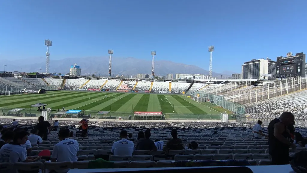 La cancha del Estadio Monumental para Colo Colo vs Everton