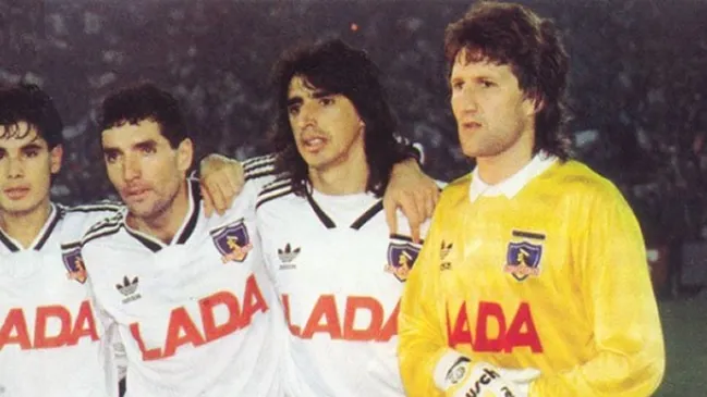 Daniel Morón, Lizardo Garrido, Eduardo Vilches y Miguel Ramírez en Colo Colo