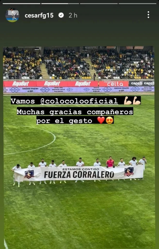 Pantallazo de historias de Instagram de César Fuentes