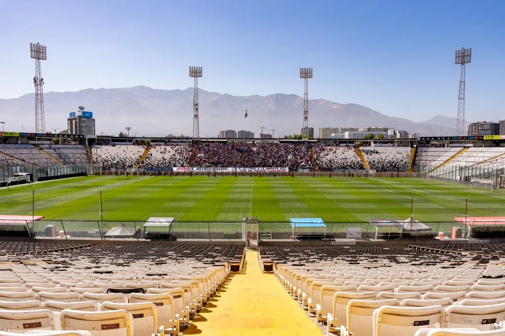 Así estaba la cancha del Estadio Monumental en el Arengazo del pasado viernes.