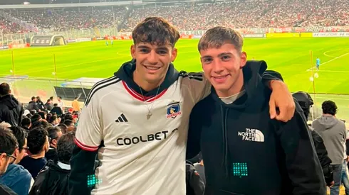 Fidel Tourn junto a Bautista Giannoni, nuevos jugadores del fútbol joven de Colo Colo.