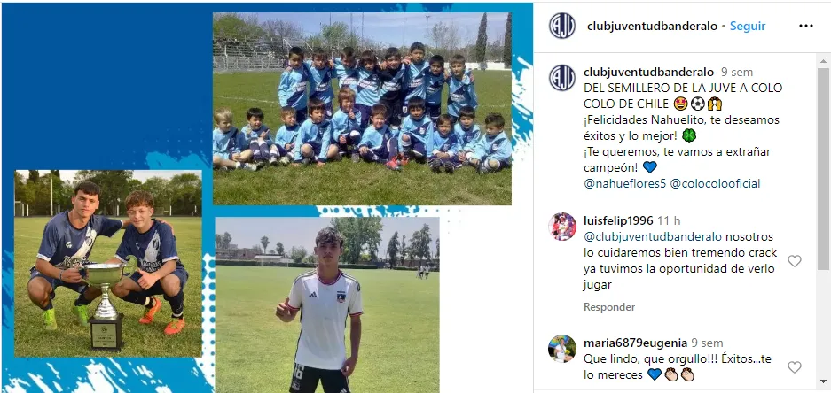 La despedida del ex club de Nahuel Flores, nuevo jugador de Colo Colo.