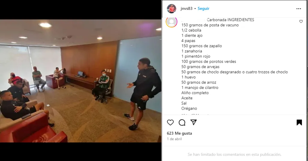 Árbitro de Colo Colo vs Fluminense se llena de recetas en su instagram.