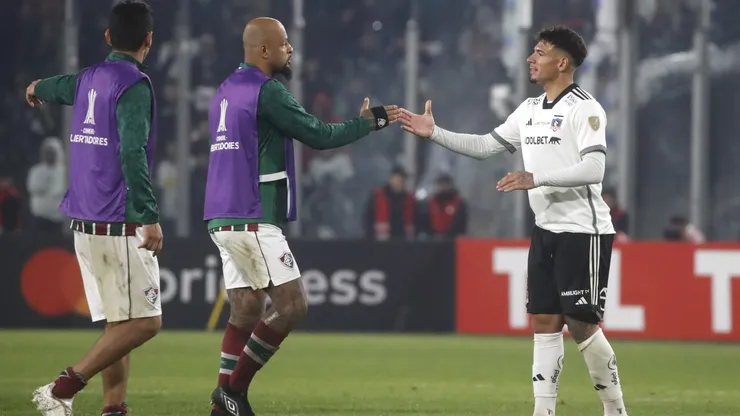 El afectuoso saludo de Felipe Melo y Alan Saldivia tras el partido.