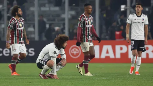 Peluca Falcón se lamenta por el resultado conseguido ante Fluminense.