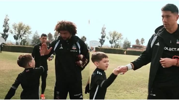 Joaquín compartió con los jugadores de Colo Colo.