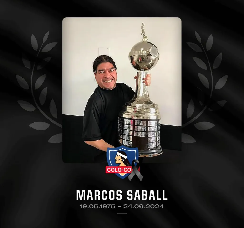Desde Colo Colo lamentan el sensible fallecimiento de Marcos Saball.