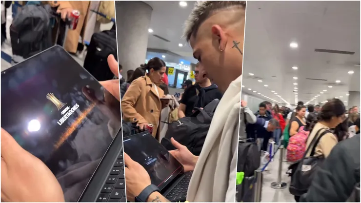 Paiva siguió el sorteo de Copa Libertadores desde el aeropuerto.
