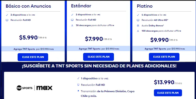 Los precios de TNT Sports en Max para ver el Campeonato Nacional.