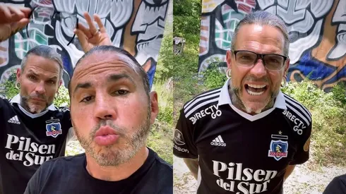 Jeff Hardy y su hermano Matt. El primero con la camiseta de Colo Colo.