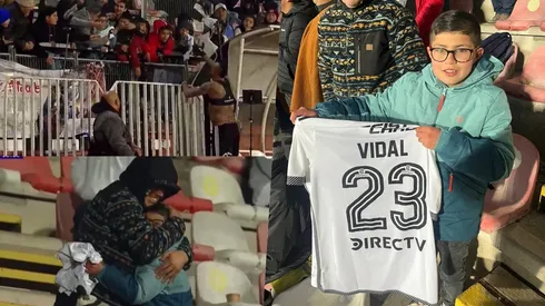 Arturo Vidal le dio su camiseta al pequeño Benjamín Díaz.