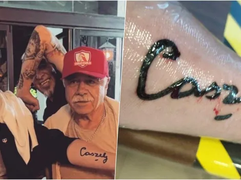 ¡Lo buscó toda su vida! No tenía papel, Caszely le firma el brazo y se lo tatúa para siempre