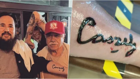 No tenía papel, Carlos Caszely le firma el brazo y se lo tatúa para siempre.