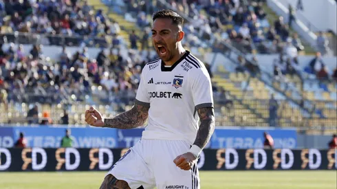 Futbol, Everton vs Colo Colo. Fecha 21, Campeonato Nacional 2024. El jugador de Colo Colo, Javier Correa, centro, celebra su gol contra Everton durante el partido de primera division realizado en el estadio Sausalito de Vina del Mar, Chile. 25/08/2024 Raul Zamora/Photosport Football, Everton vs Colo Colo. 21th round, 2024 National Championship. Colo Colo’s player Javier Correa, center, celebrates after scoring against Everton during the first division match at the Sausalito stadium in Vina del Mar, Chile. 25/08/2024 Raul Zamora/Photosport