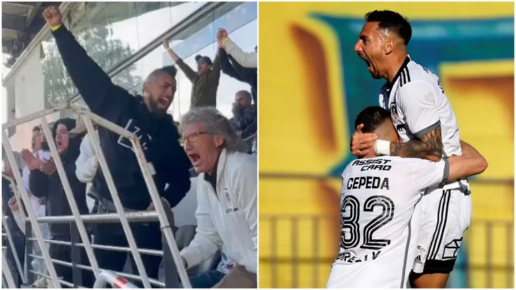 Arturo Vidal y su eufórica celebración con el gol de Javier Correa.