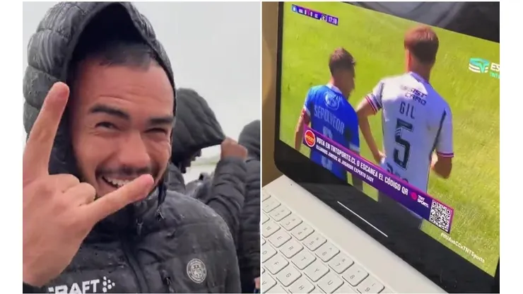 Gabriel Suazo no se pierde ningún detalle del partido de Colo Colo.