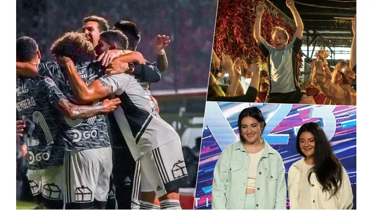 El fútbol, pero en especial Colo Colo, se unen en "Viento", la canción con la que Yorka (abajo a la derecha) quiere ganar el Festival de Viña del Mar en su género Internacional.