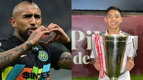 Arturo Vidal defiende con todo a Joan Cruz