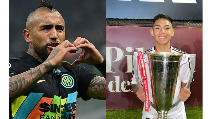 Arturo Vidal defiende con todo a Joan Cruz