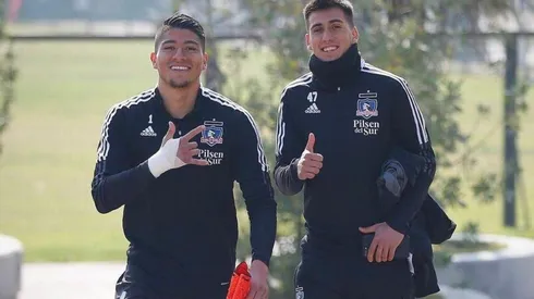 Martin Riffo junto a Brayan Cortés en Colo Colo