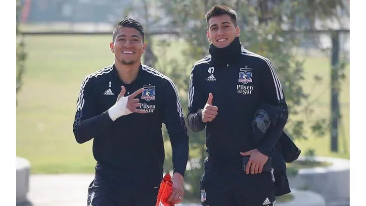 Martin Riffo junto a Brayan Cortés en Colo Colo