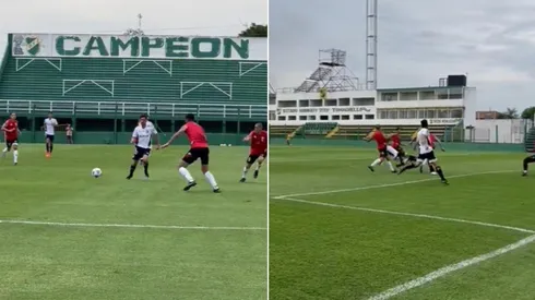 Gol de Bouzat ante Huracán