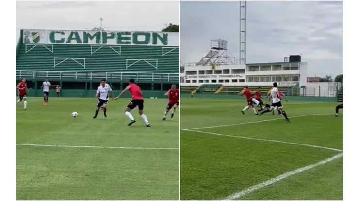Gol de Bouzat ante Huracán