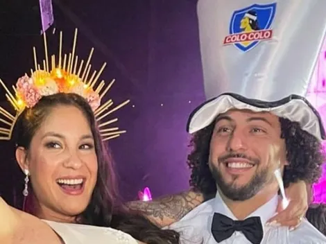 VIDEO: Maxi Falcón se casa y se luce festejando con gorro de Colo Colo