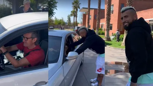 Arturo Vidal se encontró con Daniel Morón en el Estadio Monumental